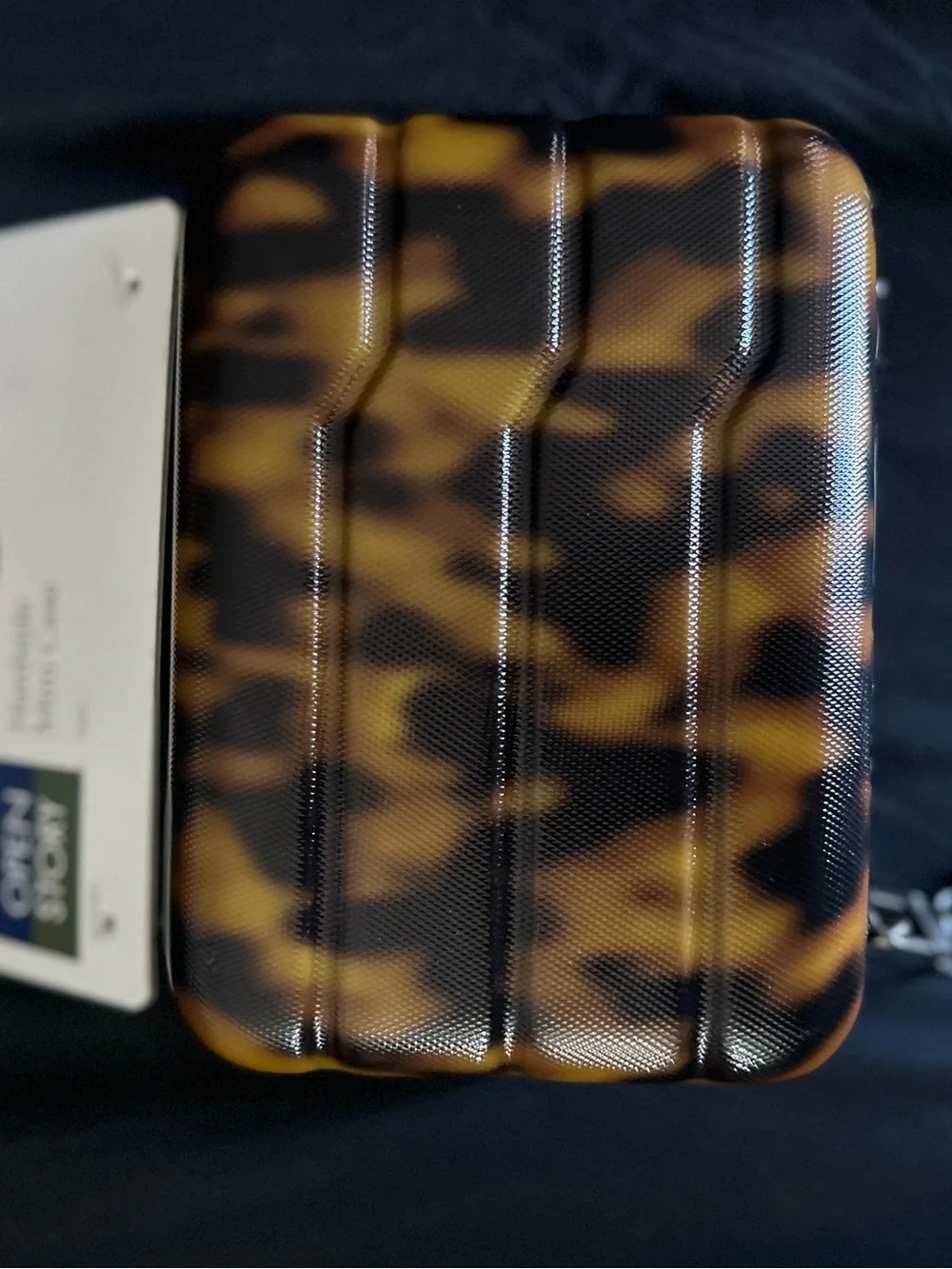 Tortoiseshell Pattern Hardside Mini Case - Brown & Black